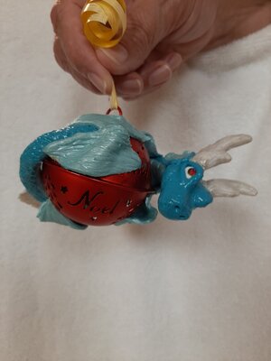 Light Blue Dragon Wrapped Ornament